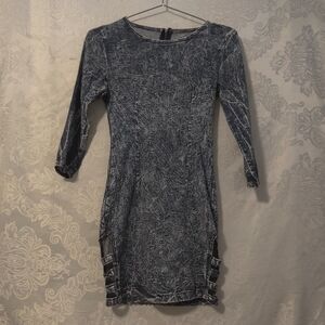 Acid Wash Blue Bodycon Mini Dress